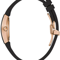 Bulova 97L163 Gemini Crystal Black Dial Silicone Ladies Watch