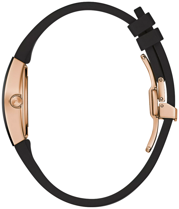 Bulova 97L163 Gemini Crystal Black Dial Silicone Ladies Watch