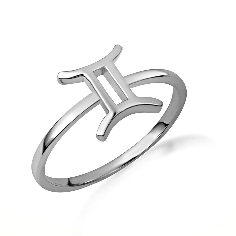 .925 Sterling Silver Personalized Zodiac Sign Band Ring
