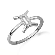 .925 Sterling Silver Personalized Zodiac Sign Band Ring