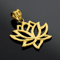 Gold Lotus Flower Pendant Necklace(Available in Yellow/Rose/White Gold)