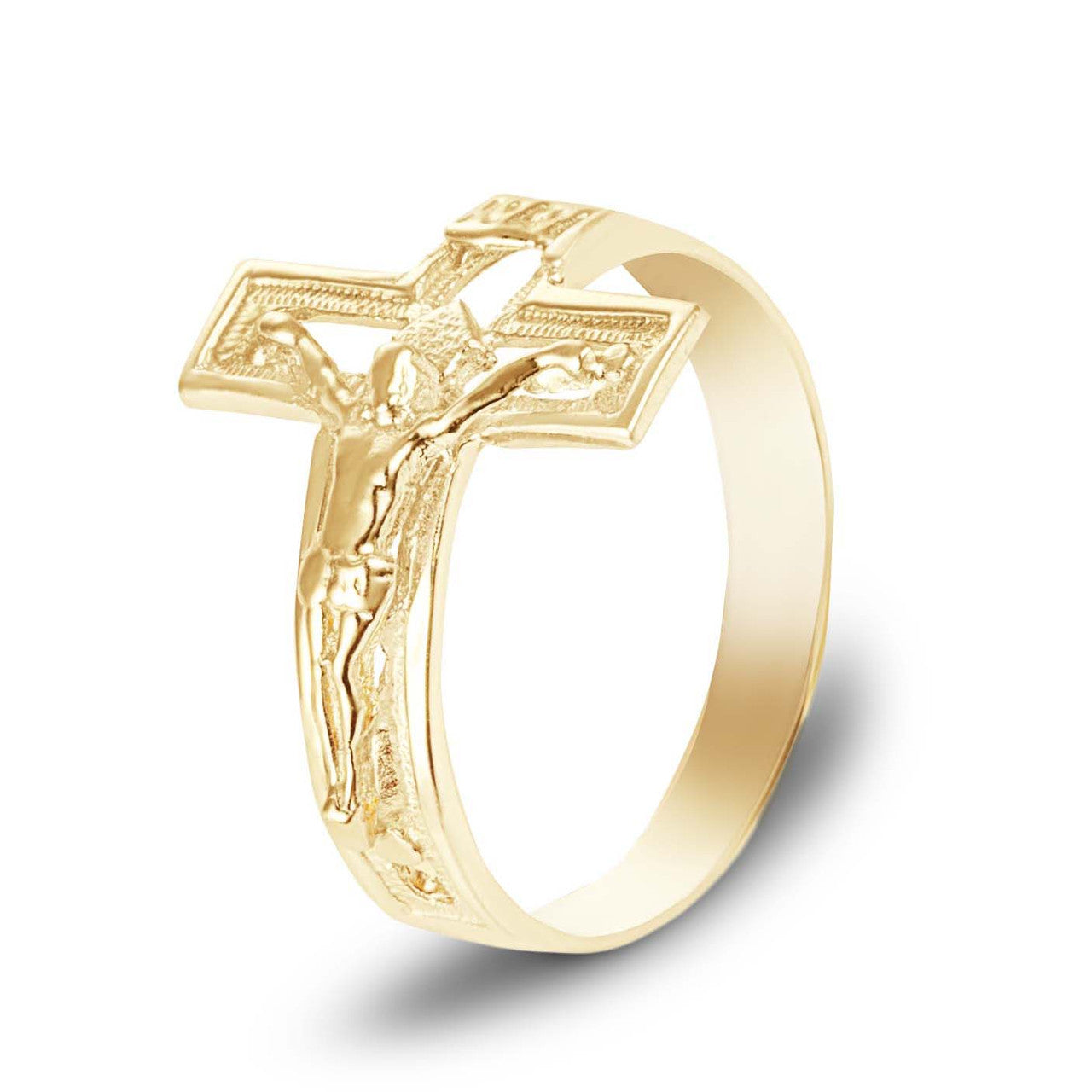 Gold Open Crucifix Cross Ring (Available in Yellow/Rose/White Gold)