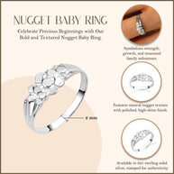 925 Sterling Silver Baby Nugget Ring