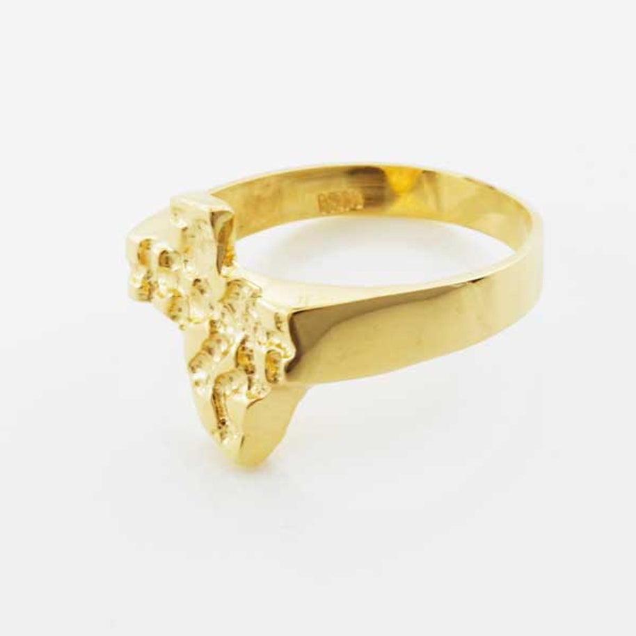 Solid Yellow Gold Texas State Nugget Ring