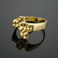 Solid Yellow Gold Texas State Nugget Ring