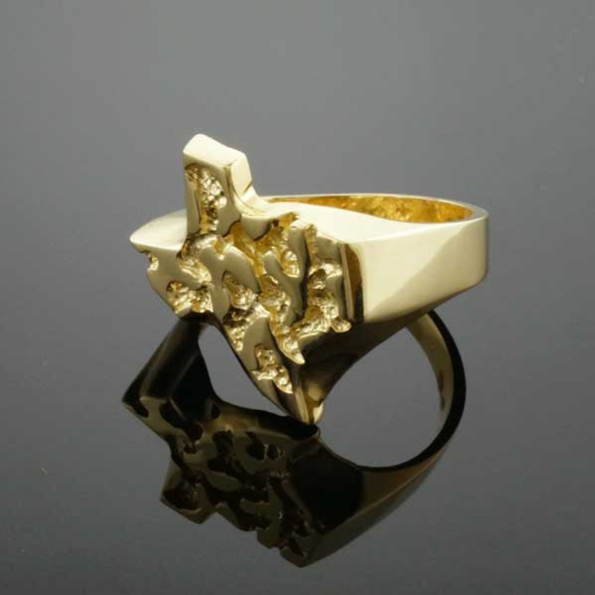 Gold Texas Nugget Ring ( Available in Yellow and White Gold)