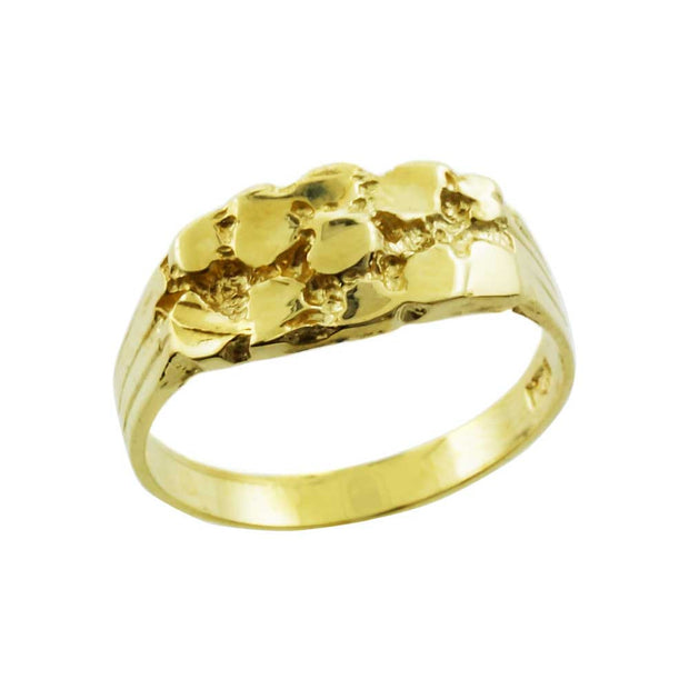 Gold Solid Nugget Men's Ring (Available in Yellow/White Gold)