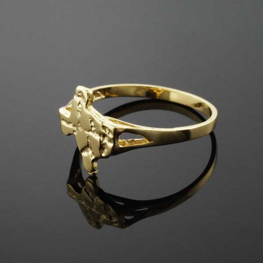 Gold Texas State Men's Nugget Ring(Available In Yellow & White Gold)