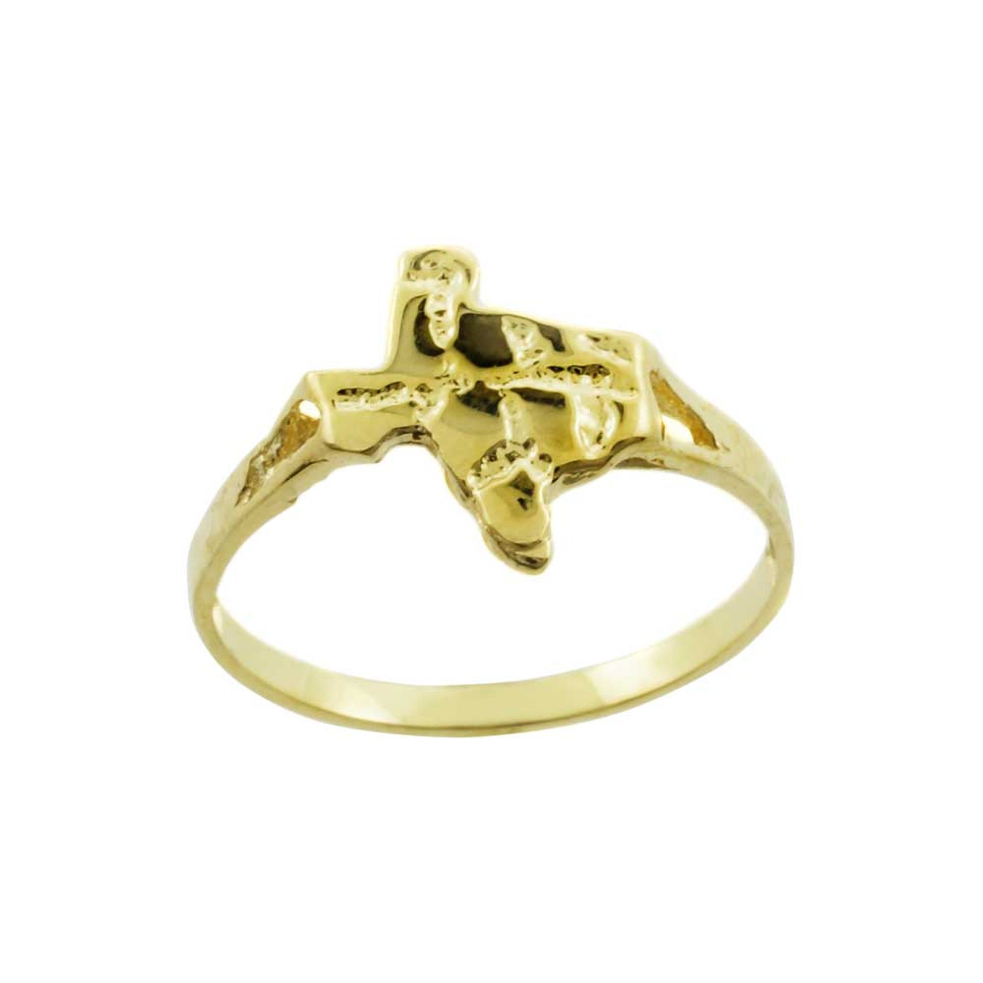 Gold Texas State Men's Nugget Ring(Available In Yellow & White Gold)