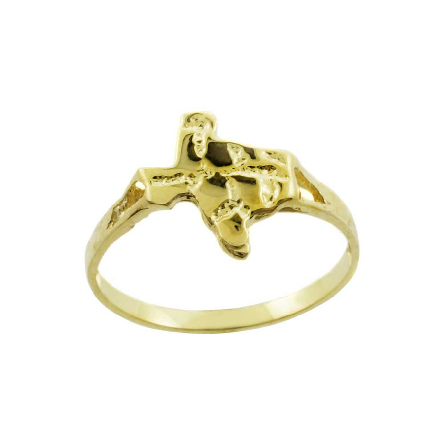Gold Texas State Men's Nugget Ring(Available In Yellow & White Gold)