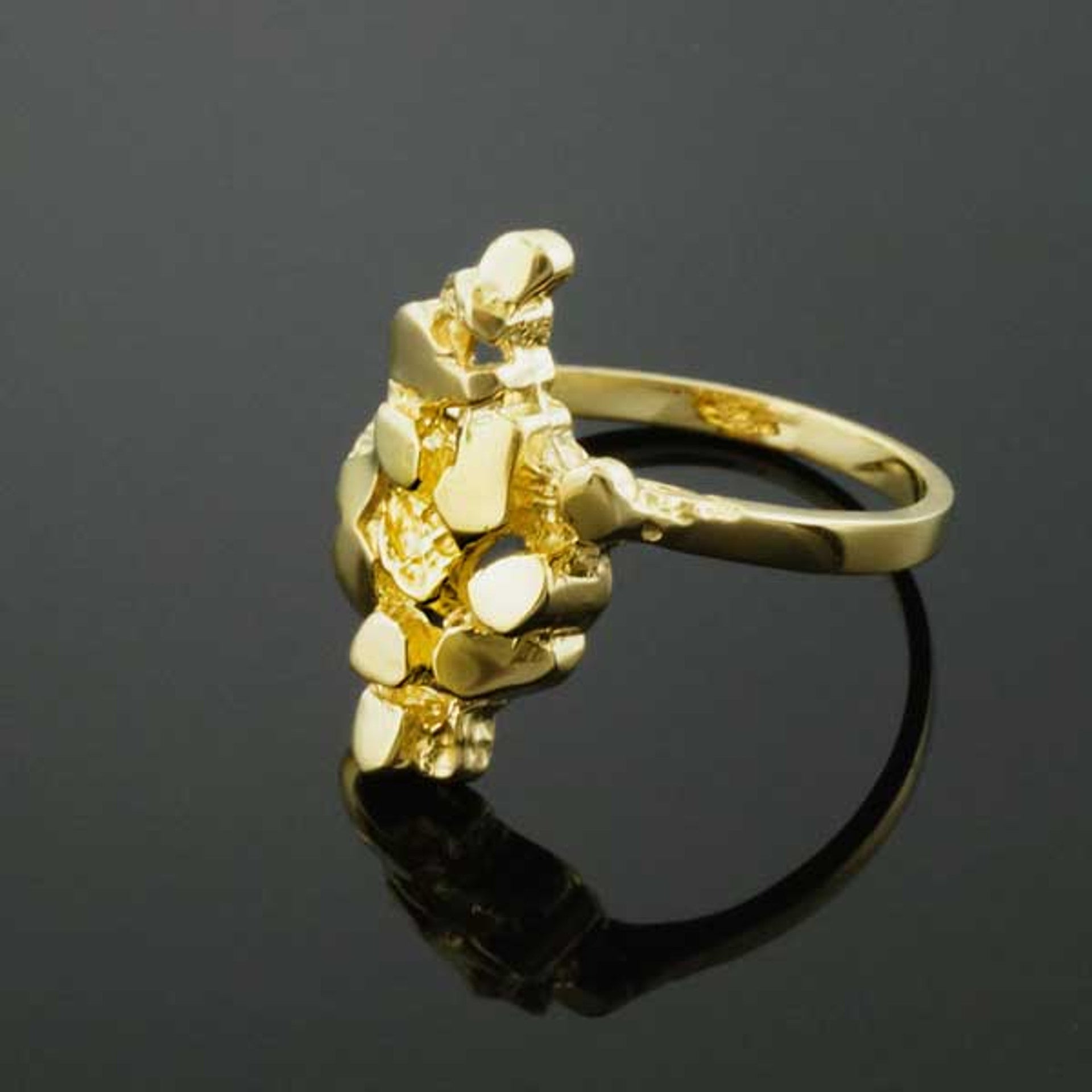 Yellow & White Gold Nugget Ladies Ring
