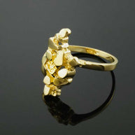 Yellow & White Gold Nugget Ladies Ring