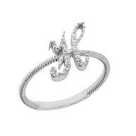 .925 Sterling Silver Cubic Zirconia Letter 