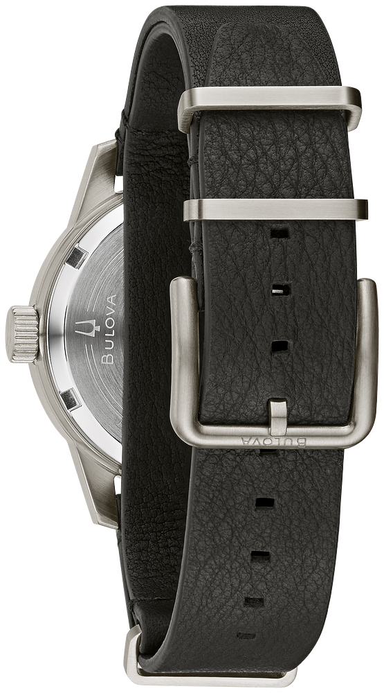 96A246 Bulova Hack Ivory Dial Leather Strap Men's Watch