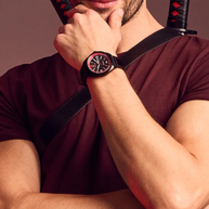 Citizen AW0145-02W Eco-Drive Marvel Here Comes Deadpool Black Leather Strap Men's Watch