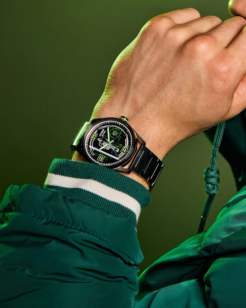 Citizen BM7675-57W Marvel Hulk Green Goliath Black Dial Stainless Steel Men's Watch