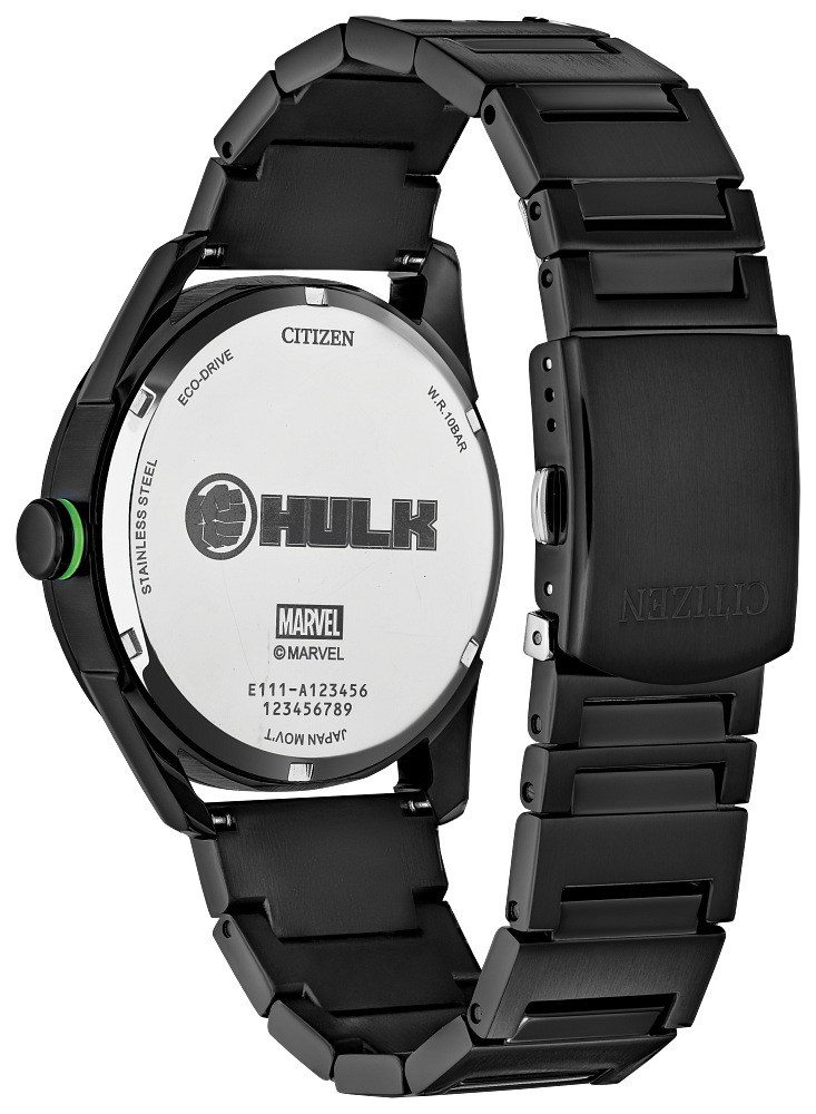 Citizen BM7675-57W Marvel Hulk Green Goliath Black Dial Stainless Steel Men's Watch