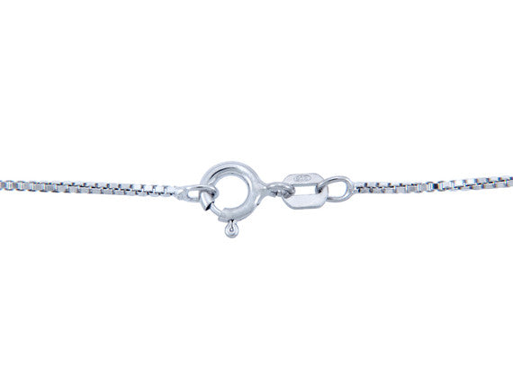 .925 Sterling Silver Men's Box Chain Link Necklace 0.97mm