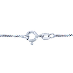 .925 Sterling Silver Men's Box Chain Link Necklace 0.97mm