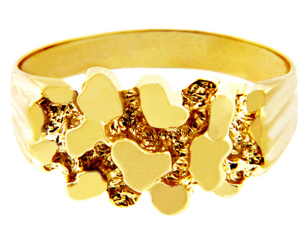 Men's Strong Solid Gold Nugget Ring