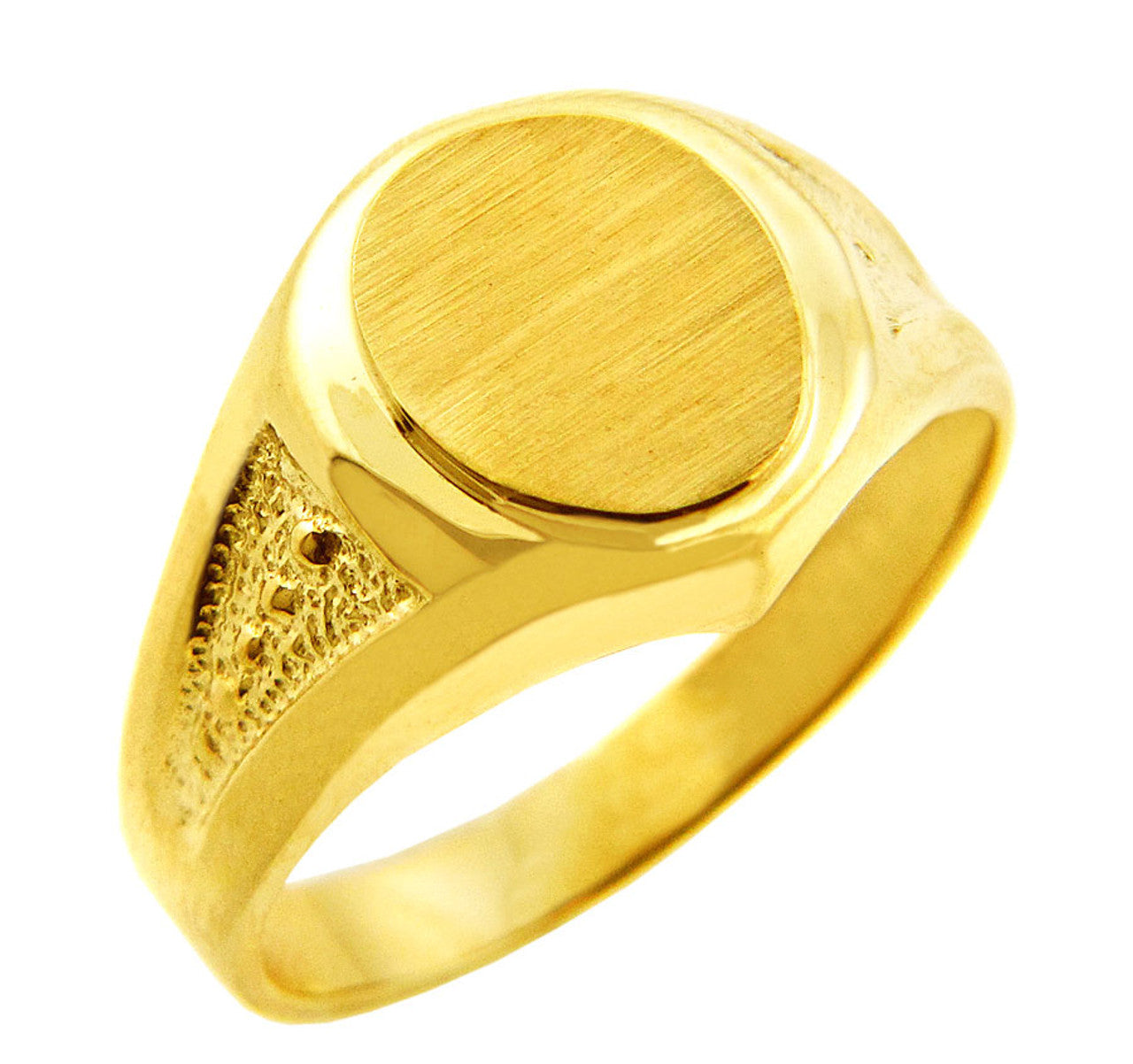 Men's Gold Signet Rings - The Apollo Solid Gold Engravable Signet Ring(Available in Yellow And White Gold)