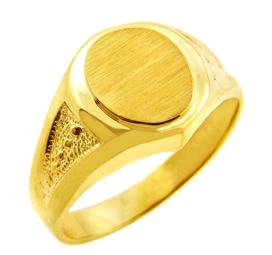 Men's Gold Signet Rings - The Apollo Solid Gold Engravable Signet Ring(Available in Yellow And White Gold)