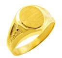 Men's Gold Signet Rings - The Apollo Solid Gold Engravable Signet Ring(Available in Yellow And White Gold)
