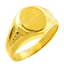 Men's Gold Signet Rings - The Apollo Solid Gold Engravable Signet Ring(Available in Yellow And White Gold)