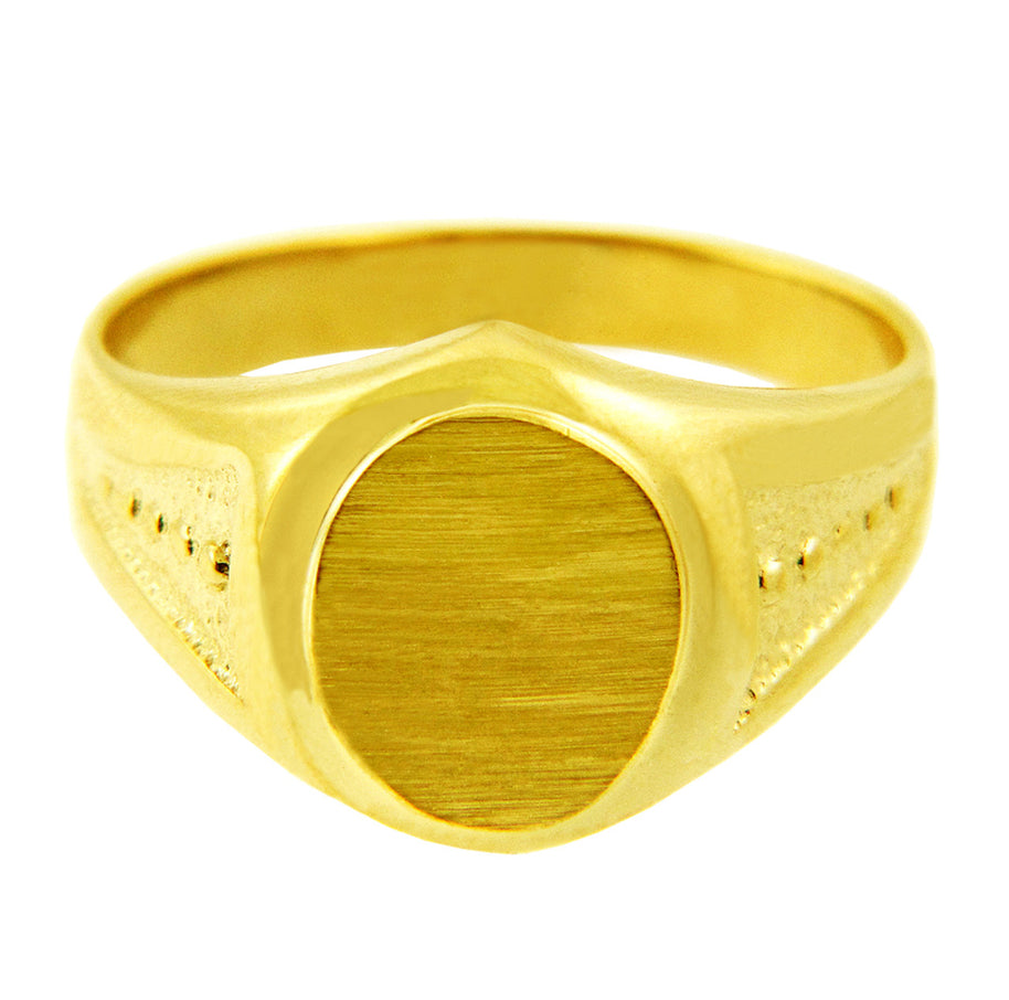 Men's Gold Signet Rings - The Apollo Solid Gold Engravable Signet Ring(Available in Yellow And White Gold)