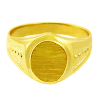 Men's Gold Signet Rings - The Apollo Solid Gold Engravable Signet Ring(Available in Yellow And White Gold)