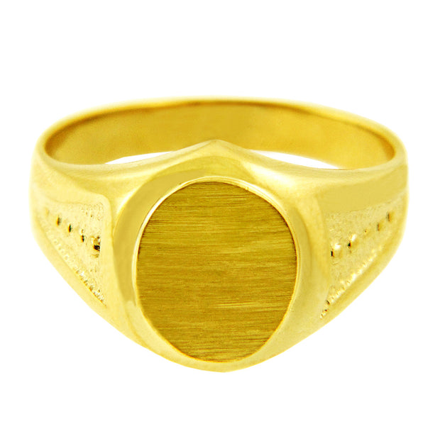 Men's Gold Signet Rings - The Apollo Solid Gold Engravable Signet Ring(Available in Yellow And White Gold)