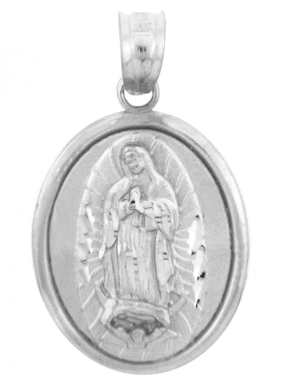 Religious Charms - The Blessed Virgin Mary Sterling Silver Pendant