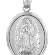 Religious Charms - The Blessed Virgin Mary Sterling Silver Pendant