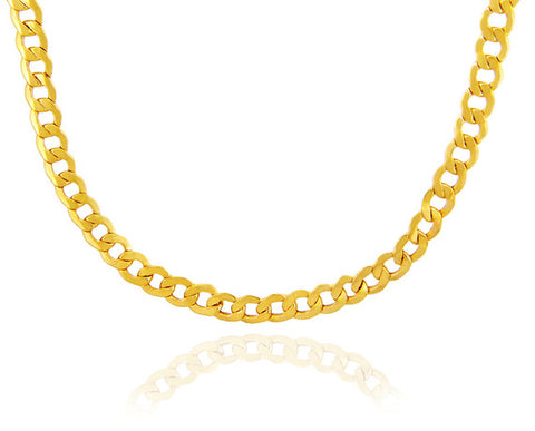 8.04mm Hollow Men's Gold Miami Cuban Link Chain Necklace
