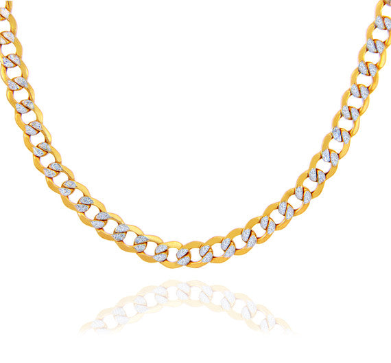 4.78mm Hollow Cuban Pave 10K Gold Chain