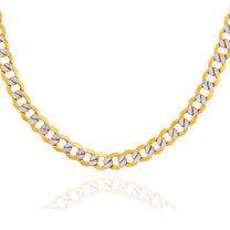 4.78mm Hollow Cuban Pave 10K Gold Chain