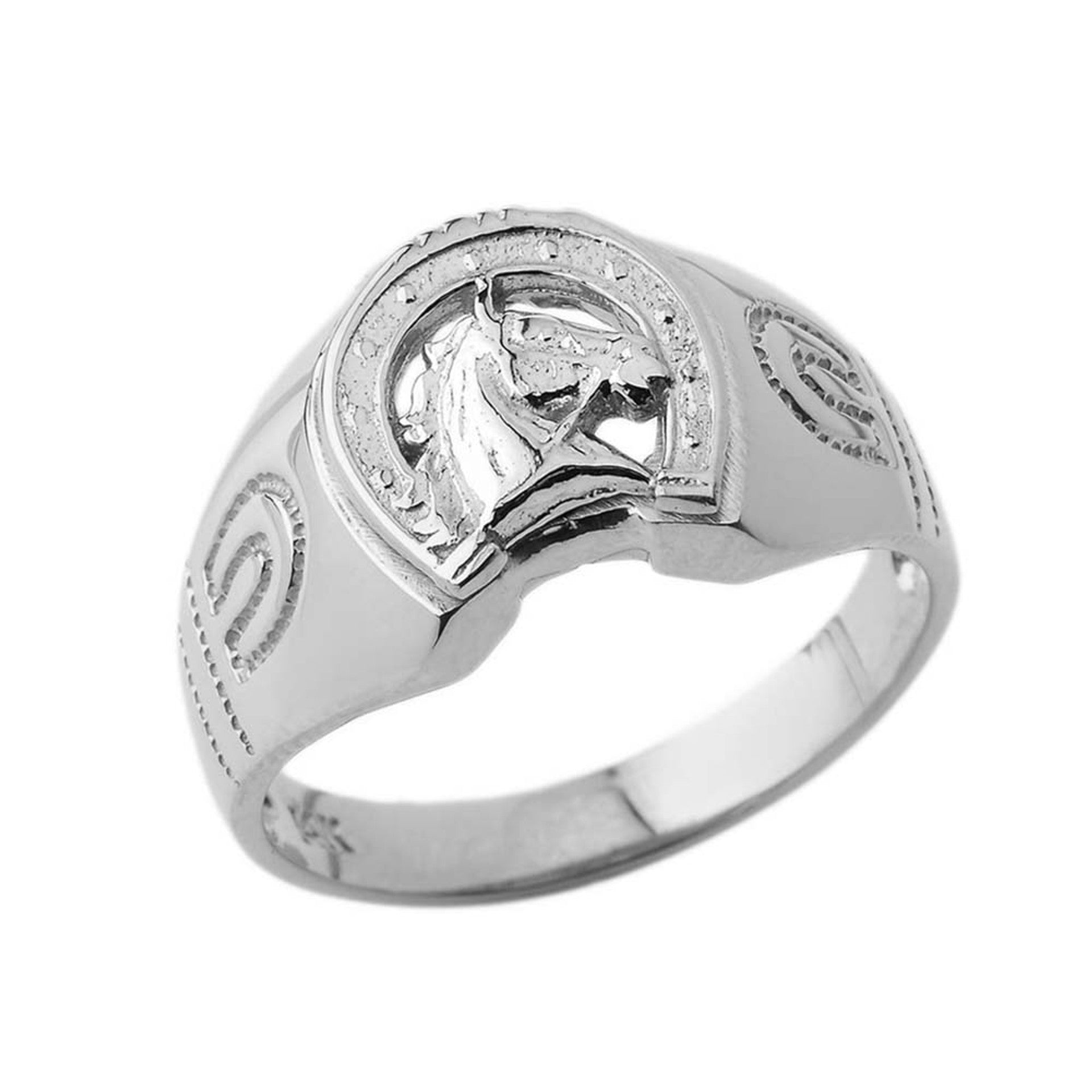 .925 Sterling Silver Lucky Horseshoe Ring