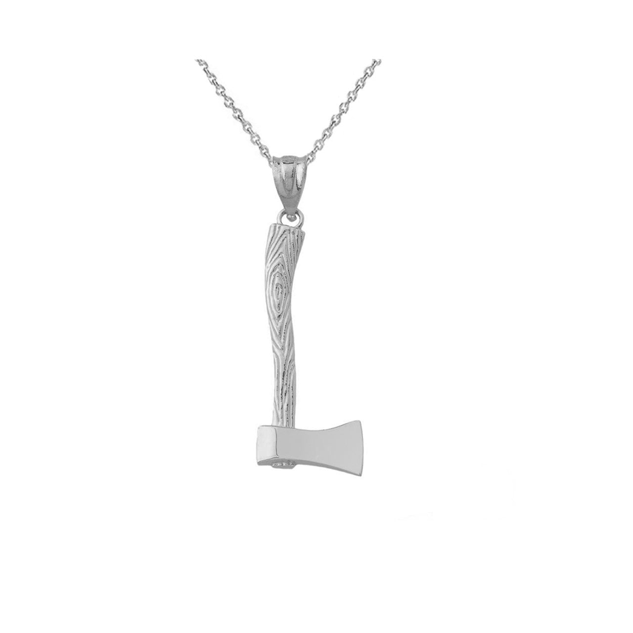 Axe Charm Pendant Necklace in Sterling Silver