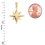 Solid Gold North Star Pendant Necklace (Available in Yellow/Rose/White Gold)