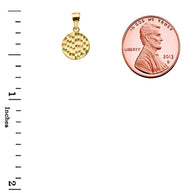 Hammered Gold Medallion Necklace (Available in Yellow Gold, Rose Gold, White Gold)