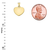 Solid Gold Simple Heart Pendant Necklace (Yellow, White and Rose)