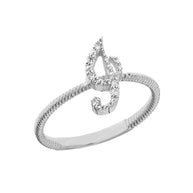 .925 Sterling Silver Cubic Zirconia Letter 