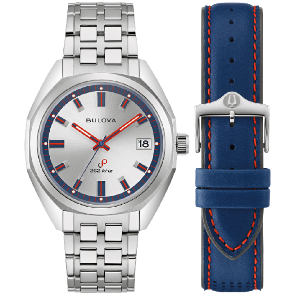 96K112 Bulova Jet Star Quartz Silver Dial Men's Watch