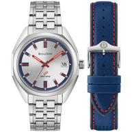 96K112 Bulova Jet Star Quartz Silver Dial Men's Watch