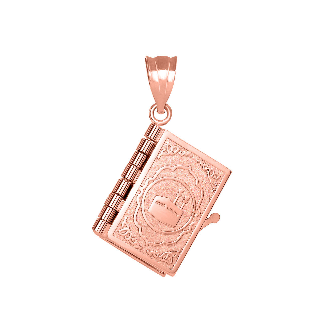 Gold 3D Moveable Koran Pendant Necklace (Available in Yellow/Rose/White)