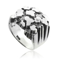 Silver Men's Nugget Ring