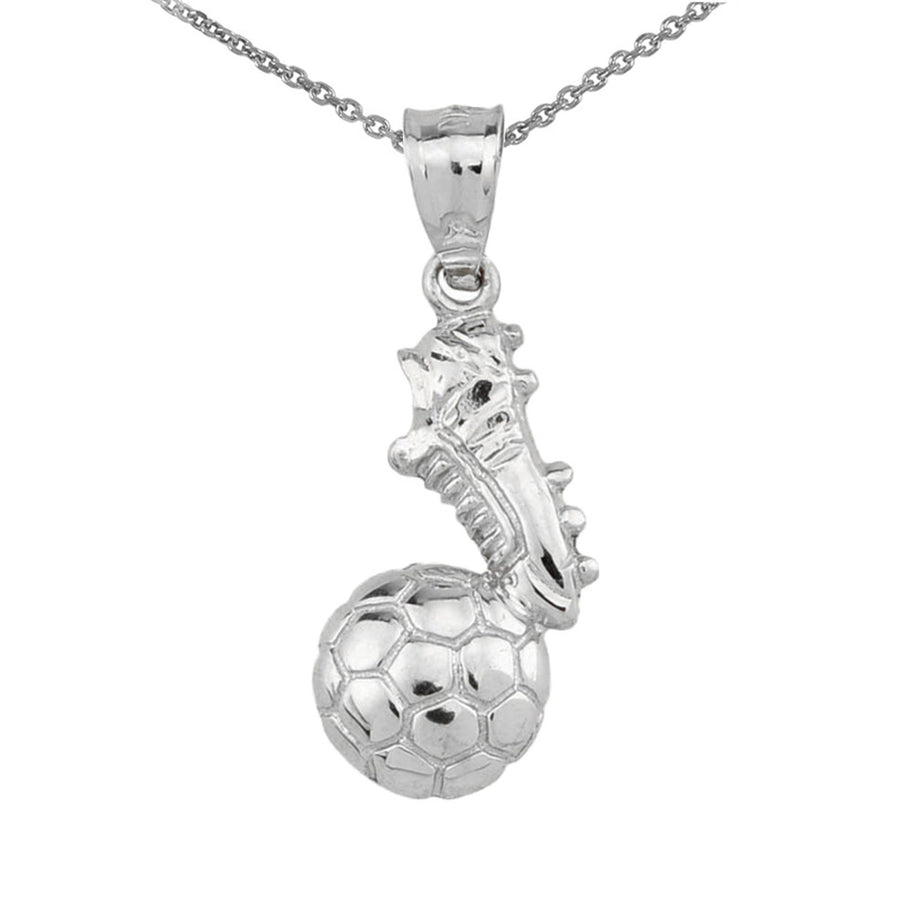 Gold Soccer Ball Cleats Shoe Fútbol Sports Pendant Necklace(Available in Yellow/Rose/White)