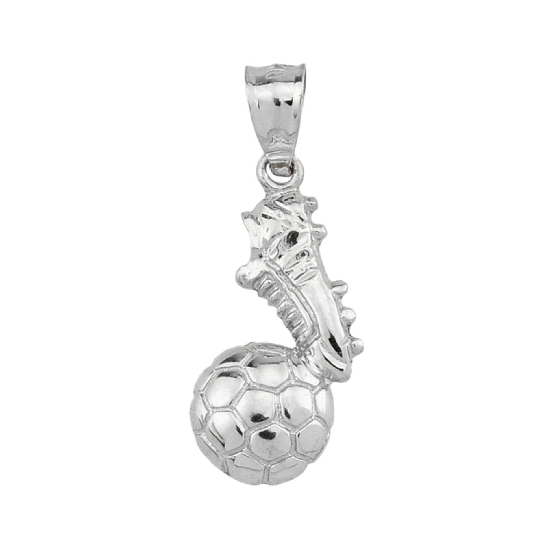 Gold Soccer Ball Cleats Shoe Fútbol Sports Pendant Necklace(Available in Yellow/Rose/White)