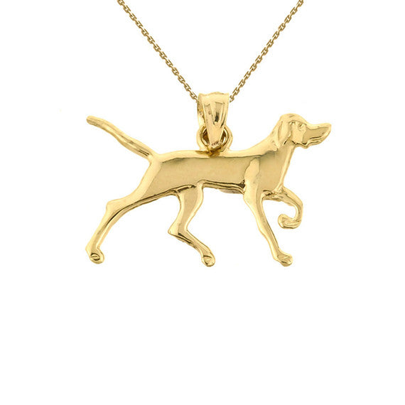 Solid Gold German Short-Haired Pointer Pendant(Available In Yellow/Rose/White Gold)