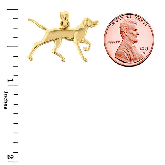 Solid Gold German Short-Haired Pointer Pendant(Available In Yellow/Rose/White Gold)